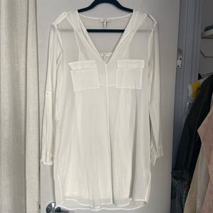Joie white cotton tunic dress / beach coverup